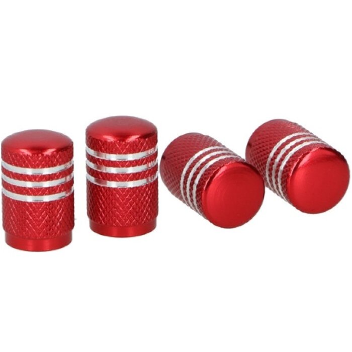 4 x Ventilkappen Dunlop Kappen Alu Aluminium Metall für PKW Auto Bike Rad Roller