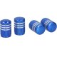 4 x Ventilkappen Dunlop Kappen Alu Aluminium Metall für PKW Auto Roller Blau