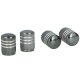 4 x Ventilkappen Dunlop Kappen Alu Aluminium Metall für PKW Auto Roller Grau