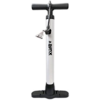 Fahrrad Luftpumpe Standpumpe 63 cm weiß für alle Ventile Hochdruck 12 bar