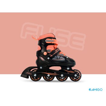 Kinder Rollschuhe Inlineskater Verstellbar Roller Skates Orange Größe 30-33