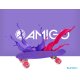 22"LED Skateboard Deck Funboard Miniboard Board Pennyboard Kinderboard Rosa