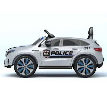 Kinderauto elektrisch Mercedes EQC 400 Polizei weiß 12V Elektroauto Weiss