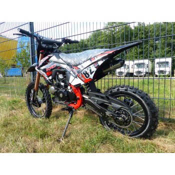 125ccm Dirtbike Cross Bike Pocketbike KXD 609 4 Takt 4 Gang E-Starter 17/14" Rot