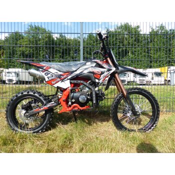 125ccm Dirtbike Cross Bike Pocketbike KXD 609 4 Takt 4 Gang E-Starter 17/14" Rot