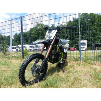 125ccm Dirtbike Cross Bike Pocketbike KXD 609 4 Takt 4 Gang Manuel 17/14" Grün