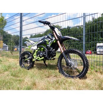 125ccm Dirtbike Cross Bike Pocketbike KXD 609 4 Takt 4 Gang Manuel 17/14" Grün