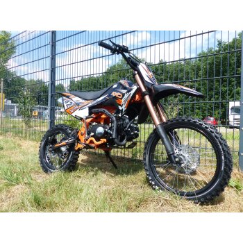 125ccm Dirtbike Cross Bike Pocketbike KXD 609 4 Takt 4 Gang Manuel 17/14" Orange