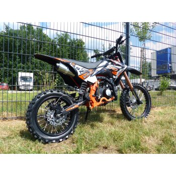125ccm Dirtbike Cross Bike Pocketbike KXD 609 4 Takt 4 Gang Manuel 17/14" Orange