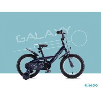 12 Zoll Kinderfahrrad BMX Fahrrad für Jungen und Mädchen Stützrädern Galaxy Blau