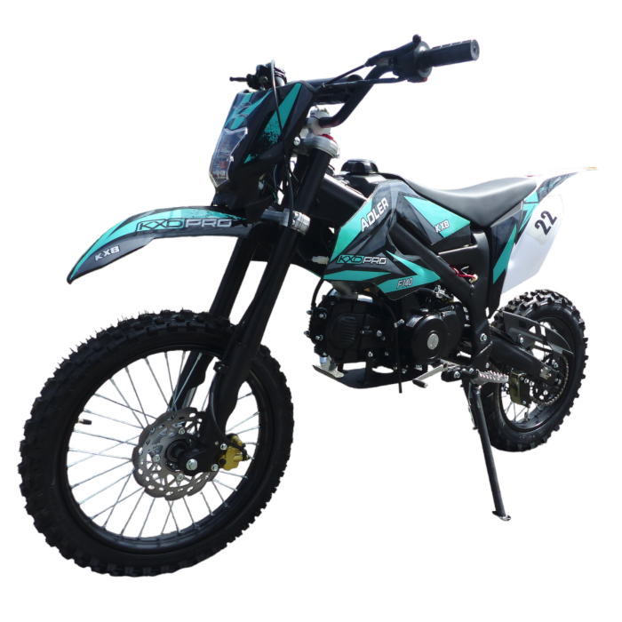 140cc Dirtbike Cross Bike Pitbike KXD 612 E-Start 17/14 Zoll Lichtmaske Türkis