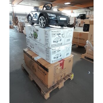 Retouren Palette Retouren mit Kinder Elektroautos B-Ware C-Ware Kundenretouren
