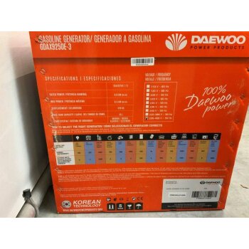 DAEWOO Stromerzeuger Generator Notstromaggregat E Starter 4 Takt Benzin