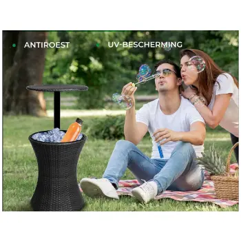 MaxGarden Rattan Eiskübel Beistelltisch...