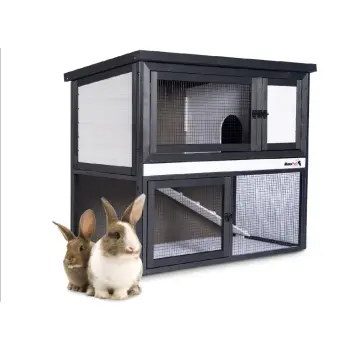 Kaninchenstall mit mehrstöckigem Gehege und...