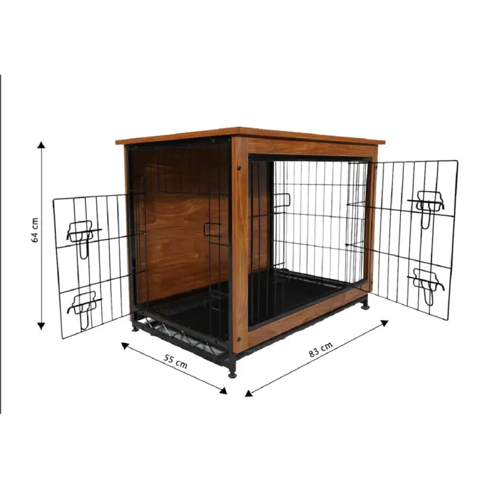 Hundebox aus Holz mit Belüftungsöffnungen für kleine bis mittelgroße Hunde