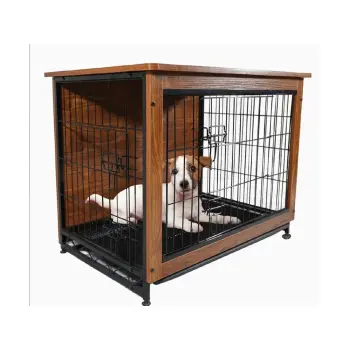 Hundebox aus Holz mit Belüftungsöffnungen für kleine bis mittelgroße Hunde