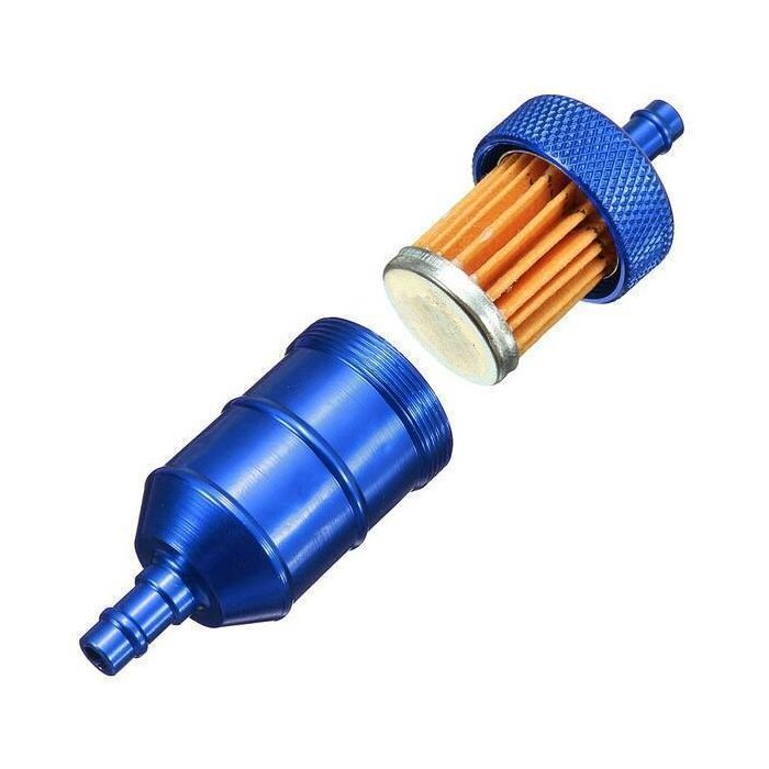 Benzinfilter Blau Alu Honda Suzuki KTM Motorrad universal Benzin Filter Go  Kart